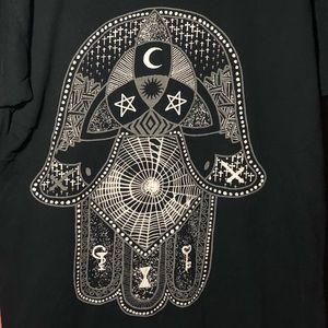Truly Madly Deeply: Black and White Hamsa T-shirt